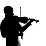 silhouette of wedding violinist